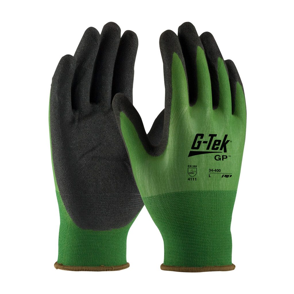 PIP G-Tek® Seamless Knit Nylon Glove with Nitrile Coated MicroSurface Grip on Palm & Fingers - 18 Gauge - Touchscreen