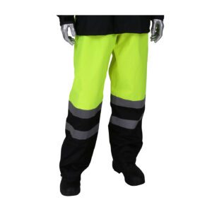 PIP® Viz™ ANSI Class E Value All Purpose Waterproof Pants with Black Bottoms