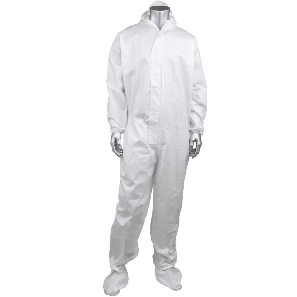 PIP Posi-Wear® BA™ Posiwear BA Coverall with Extended Neckline at Hood, Boot, Elastic Wrist/Ankle, Double Sided Tape at Zipper Placket Extension