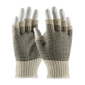 PIP® Seamless Knit Cotton / Polyester Glove with Double-Sided PVC Dot Grip - Half-Finger