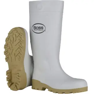 PIP Boss® Footwear 16" White PVC Plain Toe Boot