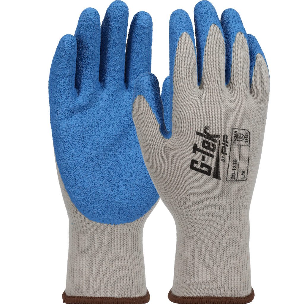 PIP G-Tek® Economy Weight Seamless Knit Polyester Glove with Latex Coated Crinkle Grip on Palm & Fingers