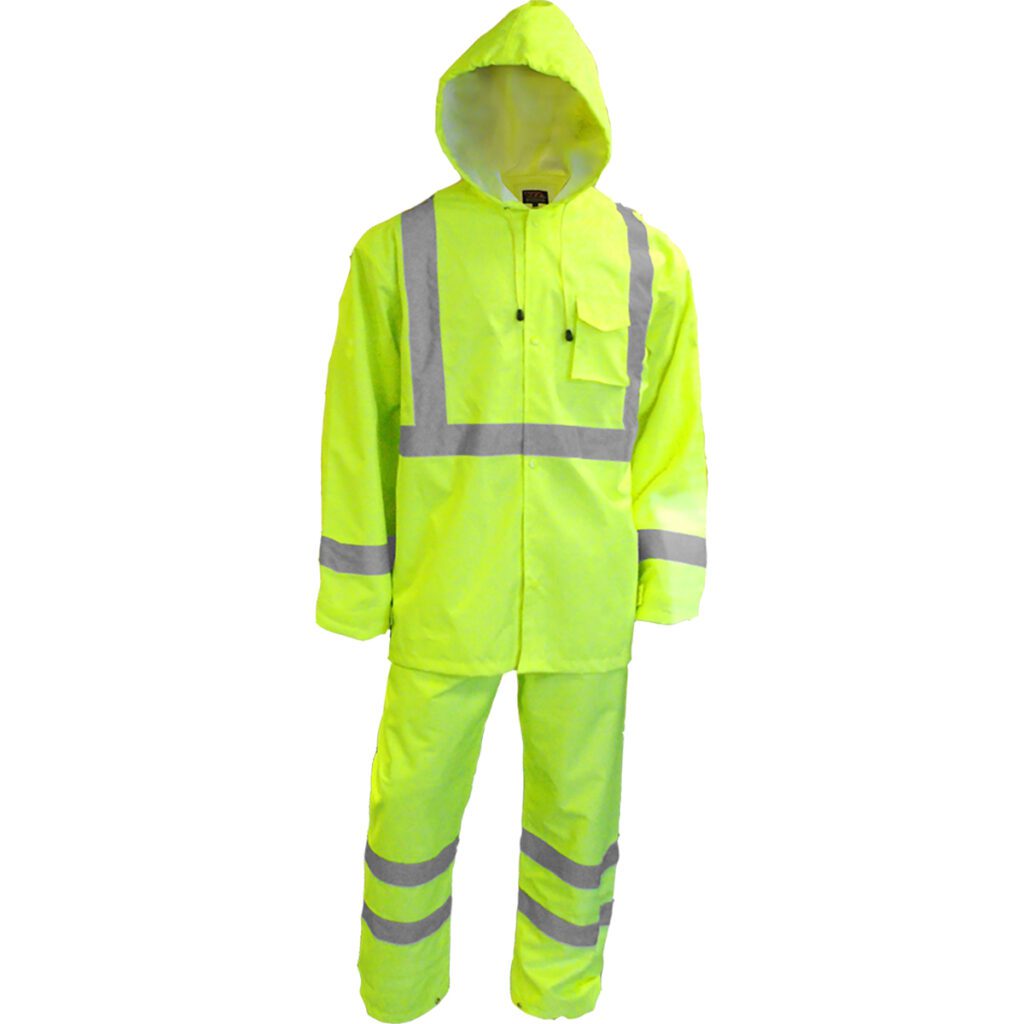 PIP Reflective Apparel™ ANSI Type R Class 3 Two-Piece Rainsuit Set