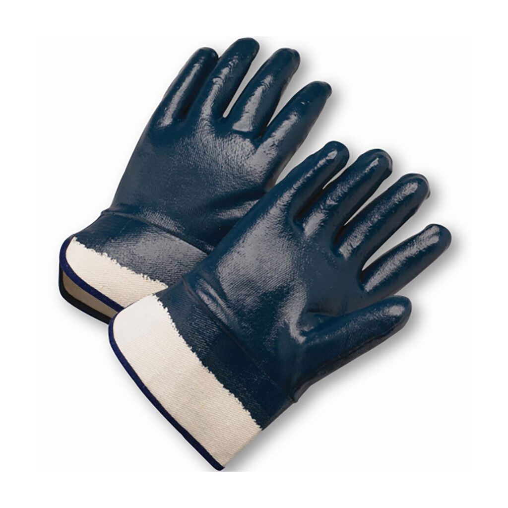 PIP® Nitrile Dipped Glove with Jersey Liner & Heavyweight Smooth Grip on Full Hand - Safety Cuff