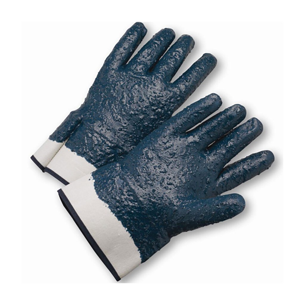 PIP® Nitrile Dipped Glove with Jersey Liner and Rough Grip on Full Hand - Safety Cuff