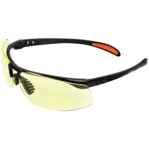 PIP UVEX® Protégé® Semi-Rimless Safety Glasses with Black Frame, Amber Lens with Hydroshield® Anti-Fog Coating