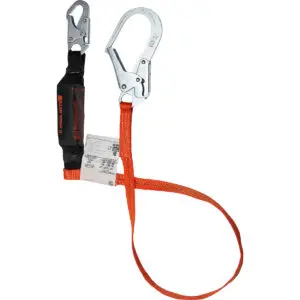 PIP Miller® Titan™ Single Leg Pack-Type Shock-Absorbing Web Lanyard with Locking Snap Hook and Large Locking Rebar Hook