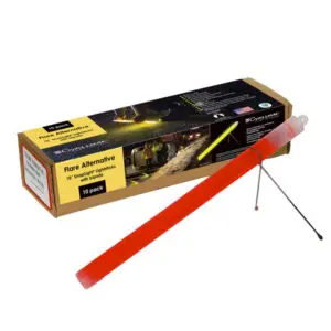 Cyalume Technologies 10 Inch Red Emergency Light Stick w/ Stand (Case of 40)