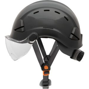 PIP Fibre-Metal® Type I Vented, Industrial Climbing Helmet with PC/ABS Shell, 6-Point Nylon Suspension, Wheel Ratchet Adjustment, Chinstrap and Pre-Installed PC Visor