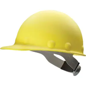 PIP Fibre-Metal® Roughneck™ P2 Type I, Non-Vented, Cap-Style Smooth Dome Hard Hat with Heat Resistant Fiberglass Shell, 8-Point SuperEight™ Suspension and SwingStrap™ Wheel Ratchet Adjustment, Includes Quick-Lok® Accessory