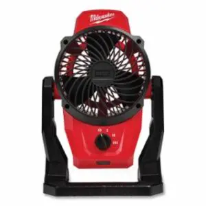 Milwaukee M12™ Mounting Fan, Magnet, Clamp and Hole Mounting, 6 in Blades, 400 CFM Power Cap, 3-Speed, Red/Black