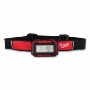 Milwaukee Rechargeable Magnetic Headlamp And Task Light, 1 Battery, 450/200/100 Lumens, Red/Black