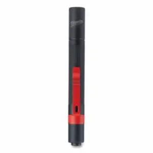 Milwaukee Penlight, 100 lm, Black/Red, Includes 2-AAA Batteries and Removable Metal Clip