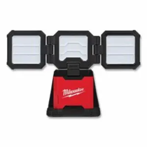 Milwaukee M18™ Rover™ LED Cordless Flood Light, Dual Power Triple-Panel Flood and Area Light, 1200 lm to 4500 lm, Incl Rafter Hook