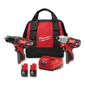 Milwaukee M12™ Cordless 2-Tool Combo Kit, 12 V, 3/8 in Drill/Driver, 1/4 in Hex Impact Driver, (2) Batteries, Charger