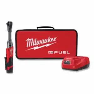 Milwaukee M12™ Extended Reach Ratchet, 3/8 in Square, 12 V, 200 RPM, REDLITHIUM™ CP2.0 Battery, Battery Charger