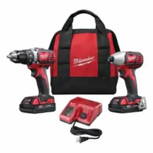 Milwaukee M18™ Cordless Combo Kit, 18 V, 1/2 in Drill Driver, 1/4 in Hex Impact Driver, 2 Batteries, Charger, Belt Clip, Contractor Bag