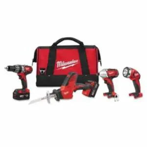 Milwaukee M18™ Cordless 4-Tool Combo Kit, 18 V, Lithium Ion, 1800 RPM