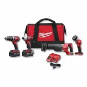 Milwaukee M18â„¢ Cordless 4-Tool Combo Kit, 18 V, Lithium Ion