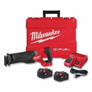 Milwaukee M18 FUEL™ SAWZALL® Cordless Reciprocating Saw, 18 V, M18™ REDLITHIUM™ XC5.0, 1-1/4 in Stroke Length, Kit with 2 Battery Packs