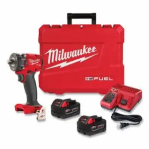 Milwaukee M18 FUEL™ Compact Impact Wrench with Pin Detent, 18 V, 2400 RPM, Incl Batteries/Charger/Case