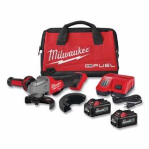 Milwaukee M18 FUEL™ 4-1/2 in and 5 in Cordless Angle Grinder, 18 V DC, 8500 RPM, Paddle Switch, No-Lock