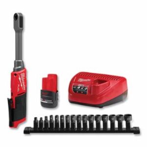 Milwaukee M12 FUEL™ INSIDER™ Extended Reach Box Ratchet Kit w/ Sockets, Adapters, Battery, & Charger