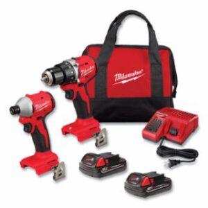 Milwaukee M18â„¢ Compact Brushless Combo Kit, 1/2 in Drill Driver & 1/4 in Hex Impact Drill