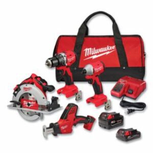 Milwaukee M18â„¢ Brushless 4-Tool Combo Kit w/ 2 Batteries & Charger