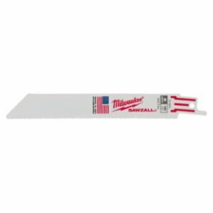 Milwaukee SAWZALL® Standard Metal Cutting Blade, 6 in L, 18 TPI, For Rigid Conduit/Strut, 5 EA/PKG