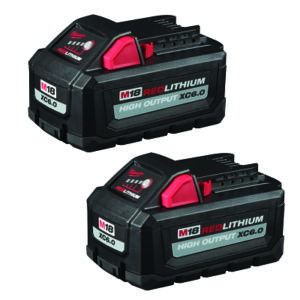 Milwaukee M18™ REDLITHIUM™ HIGH OUTPUT™ XC Battery Pack, 18 V, 6.0 Ah, 2-Pk
