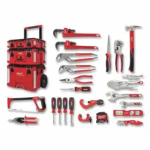 Milwaukee PACKOUT™ Plumbers Kit, 22 Pc, Rolling Modular Tool Box, Red