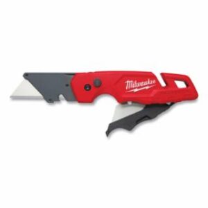 Milwaukee Fastback™ Utility Knife, 6.87 in L, Straight/Steel Blade, Metal Handle, With Blade Storage, Red