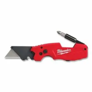 Milwaukee Fastback™ Utility Knife, 8.75 in L, Straight/Steel Blade, Plastic Handle, Red, 6-in-1