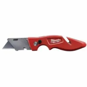 Milwaukee Fastback Utility Knife, 10.8in L, Straight/Steel Blade, Metal Handle, Red