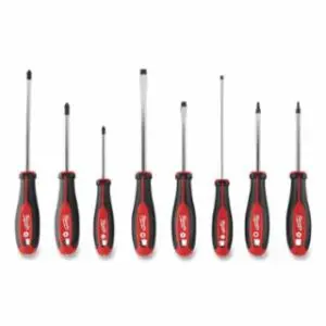 Milwaukee Screwdriver Kit, Magnetic tip, 1/4 in, 3/16 in, 5/16 in, SQUARE
