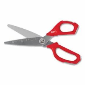 Milwaukee Jobsite Straight Scissors, Bolt lOck Technology, Ruler Markings, Chrome Plated