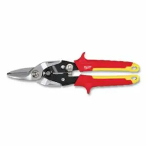 Milwaukee Cutting Aviation Snips, 1-1/2 in Cutting Length, 10 in OAL, Straight