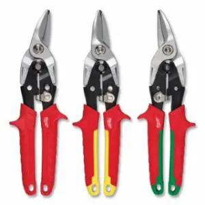Milwaukee 3 Piece Aviation Snip Set, 1.5 in Cutting Length, Left/Right/Straight