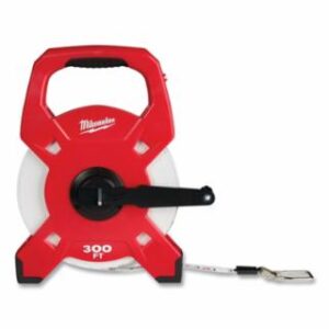 Milwaukee Fiberglass Open Reel Long Tape, 300 ft, 1/2 in Wide, SAE, Red/Black