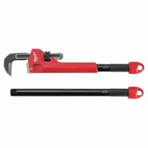 Milwaukee Cheater Pipe Wrench, 24 in Long, Red/Black, Steel