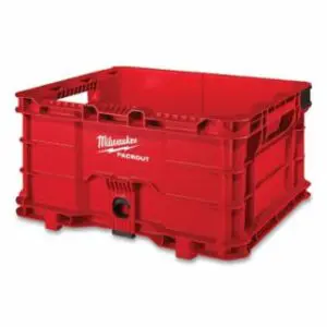 Milwaukee PACKOUT™ Crate, 50 lb Capacity, 16 in W x 13.2 in D x 9.2 in H, Red