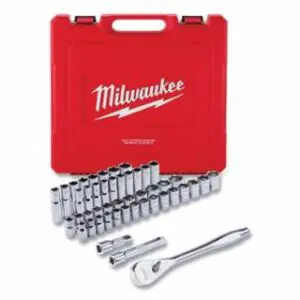 Milwaukee Metric & SAE Ratchet and Socket Set with FOUR FLATâ„¢ Side