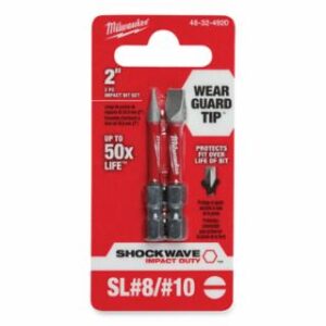 Milwaukee SHOCKWAVE Impact Dutyâ„¢ Driver Bit Set, 2 pc, SL 3/16 in #8, SL 1/4 in #10