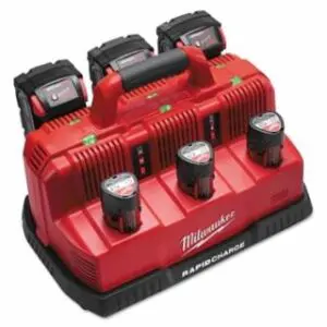 Milwaukee M18 and M12 Rapid Charge Station, Lithium-ion, 120 V, Black/Red