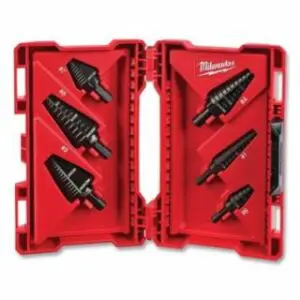 Milwaukee Step Drill Bit Set, 6-Pc, 1/8 in to 1-1/8 in Cut dia, Includes #1/#4/#6/#7/#8/#9 Bits