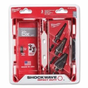 Milwaukee SHOCKWAVE Impact Duty™ Step Bit, Electricians Kit, 13 Steps, Includes #1/#4/#9 Bits