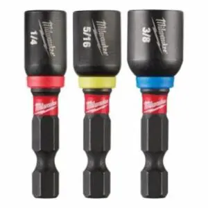 Milwaukee SHOCKWAVE™ Impact Duty™ Magnetic Nut Driver Set, 1/4 in, 5/16 in, 3/8 in x 1-7/8 in L, 3-Pc
