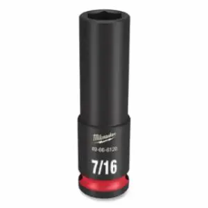 Milwaukee SHOCKWAVE™ Impact Duty™ Socket, 3/8 in Dr, 6-point, 7/16 in Tip, Deep Length