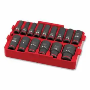 Milwaukee SHOCKWAVE Impact Duty™ Socket Set with Tray, 1/2 in Drive, 15 Pc, SAE